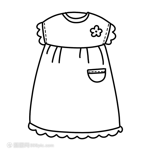 裙子簡筆畫線稿